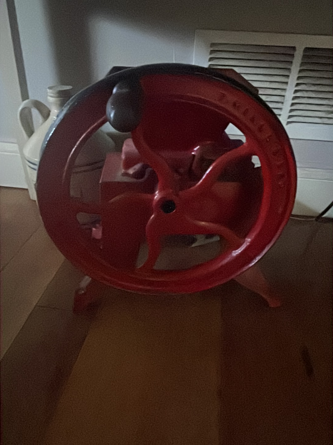 Cast iron corn sheller titled 'Red Chief'