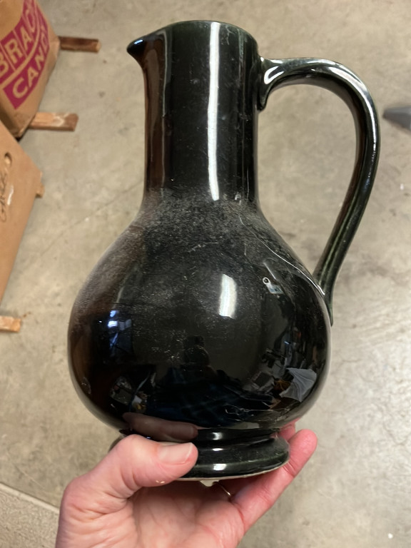 Ceramic pitcher by McCoy Pottery, Graystone series