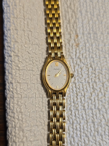 Gold-tone stainless steel quartz women's watch by Pulsar
