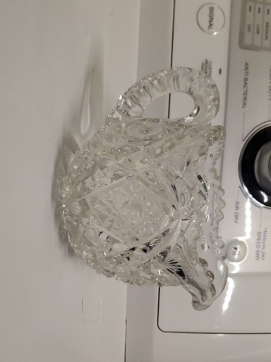 American Brilliant Period cut crystal sugar bowl with geometric diamond and hobstar pattern