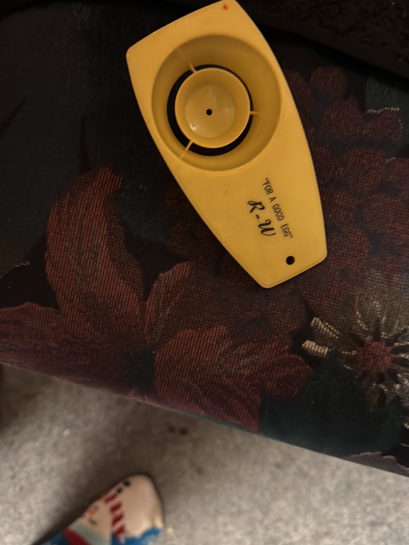 Plastic egg separator by R-W (likely from a dairy or promotional item)