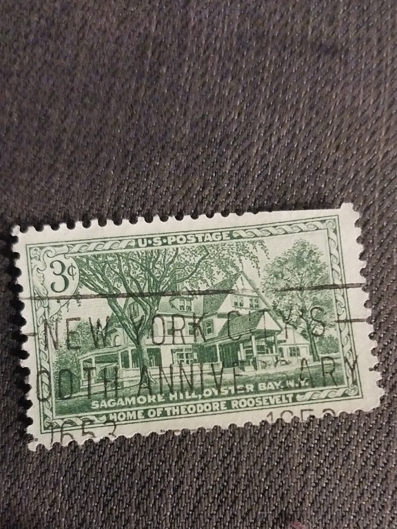 3-cent U.S. postage stamp featuring Sagamore Hill, Oyster Bay, NY