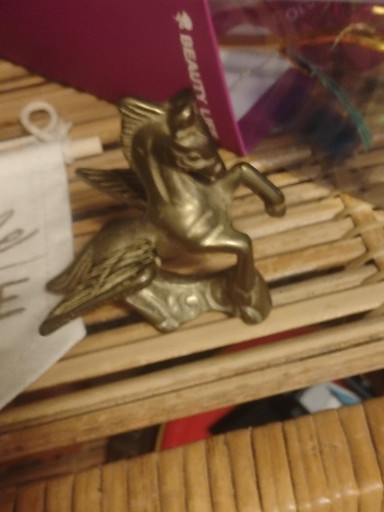 Brass figurine of Pegasus, the winged horse from Greek mythology