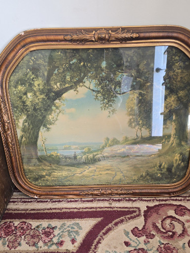 Framed lithograph print titled 'Indian Summer' by R. Atkinson Fox