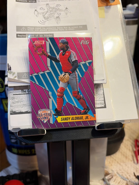 1992 Score Procter & Gamble All-Star Game baseball card featuring Sandy Alomar Jr., Cleveland Indians