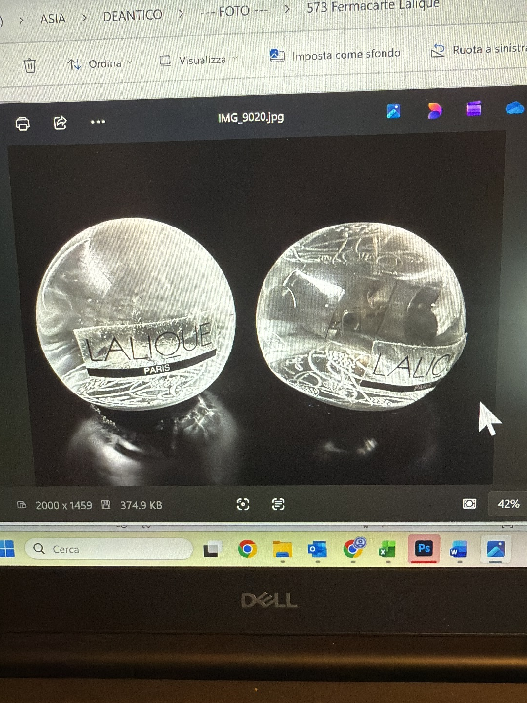 Fermacarte in cristallo di René Lalique