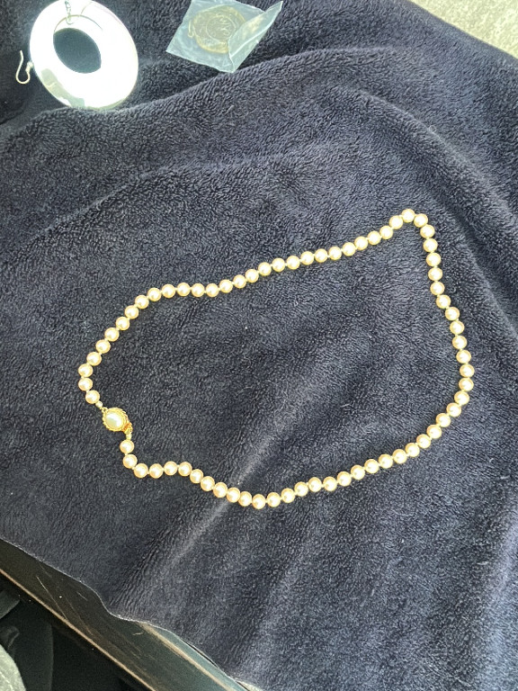 Faux pearl necklace