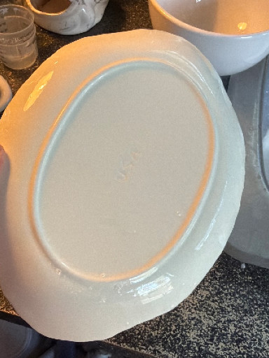Porcelain oval serving platter