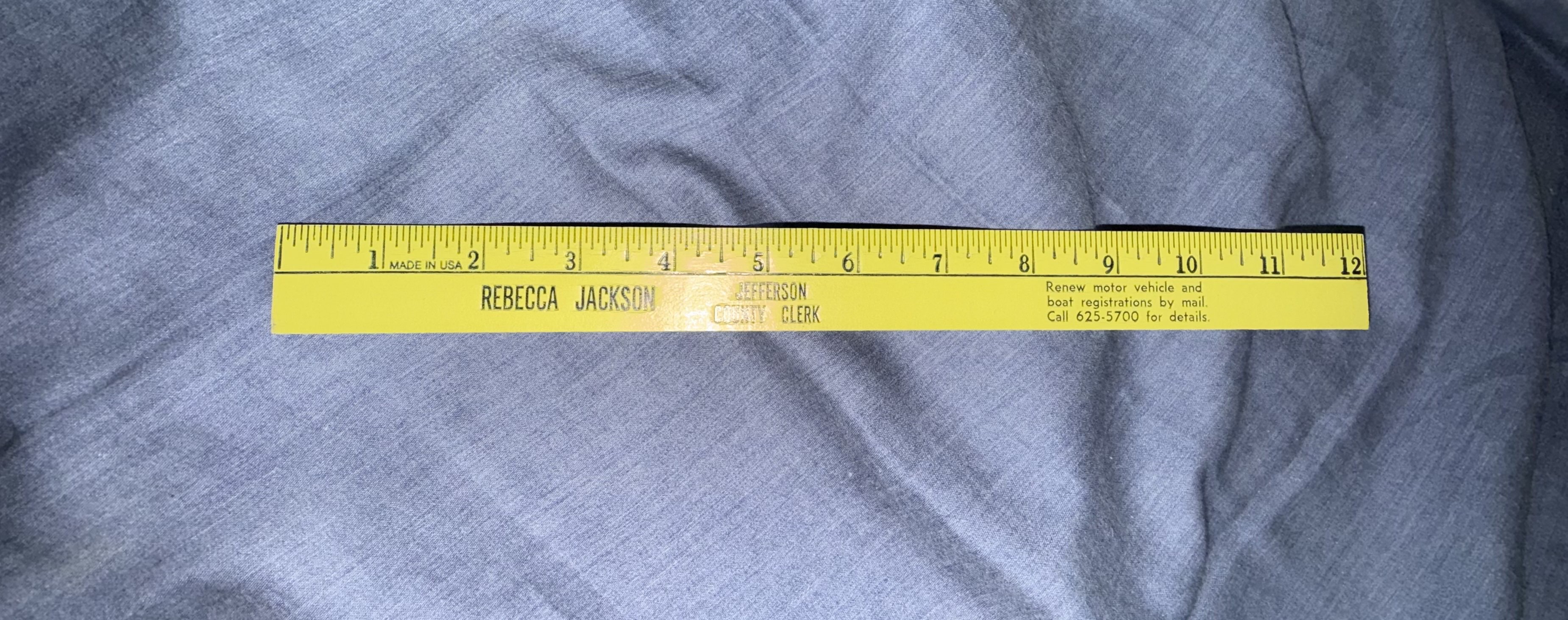 Promotional ruler from Jefferson County Clerk's office