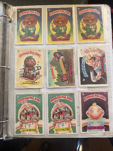 Garbage Pail Kids trading card stickers collection from Topps, including cards from Original Series 1 and Series 4