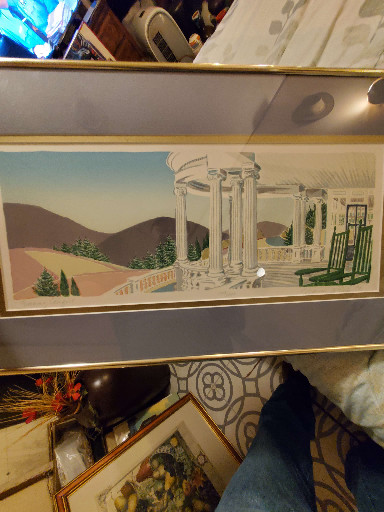 Serigraph print titled 'Arizona Desert Patio' by Thomas McKnight