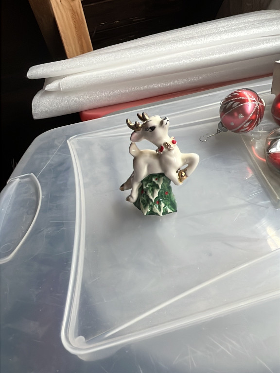 Porcelain Christmas reindeer figurine by Lenox