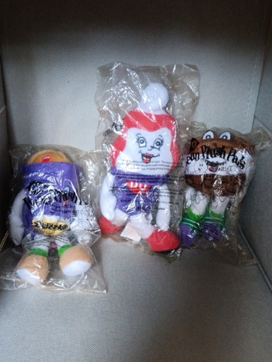 Set of three Dairy Queen Bean Plush Pals promotional toys from 1999