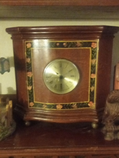 Wooden mantel clock by The Bombay Company