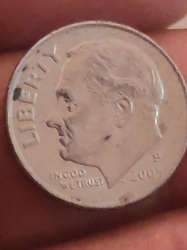 Moneda de diez centavos Roosevelt de 2000 acuñada en Filadelfia