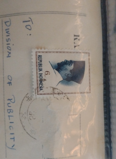 Indonesian postage stamp on postal cover addressed to Israel, circa 1958