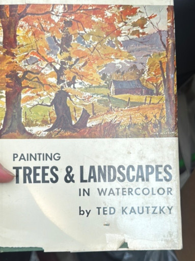 Hardcover book titled 'Painting Trees & Landscapes in Watercolor' by Ted Kautzky