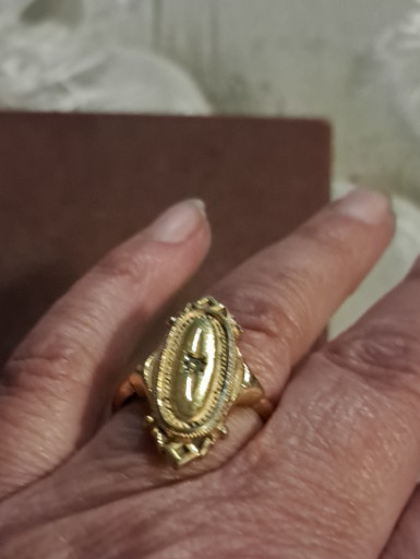 Gold-plated statement ring titled 'Kensington' by Avon