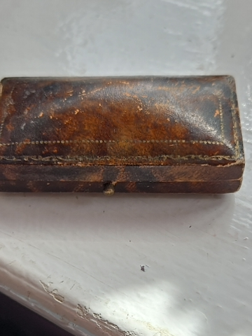 Leather jewelry box by B. Barnett Ltd, Holborn