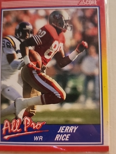 1990 Score Football trading card #590 featuring Jerry Rice, San Francisco 49ers