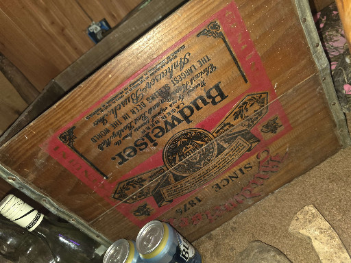 Vintage wooden Budweiser beer crate by Anheuser-Busch