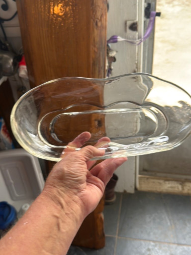 Clear pressed glass celery or relish dish, circa mid-20th century