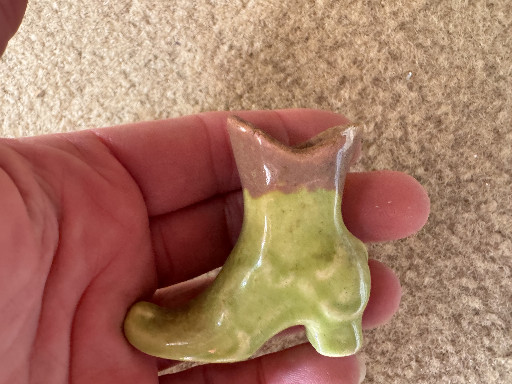 Ceramic miniature boot figurine