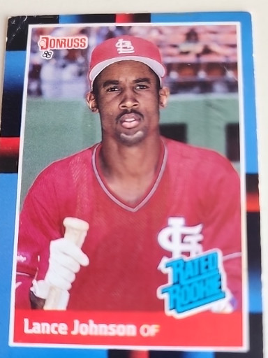 1988 Donruss Baseball Rated Rookie Card #31 featuring Lance Johnson, St. Louis Cardinals