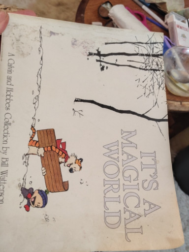 Paperback book titled 'It's a Magical World: A Calvin and Hobbes Collection' by Bill Watterson