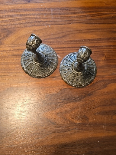 Brass towel bar holders 'Rodin Contessa' by American Tack & Hardware Co.