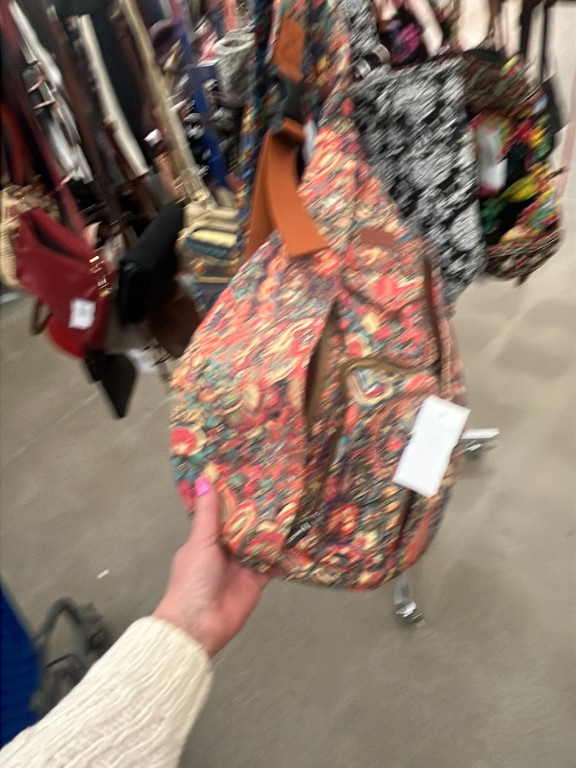 Contemporary crossbody sling bag with floral print by Baosha