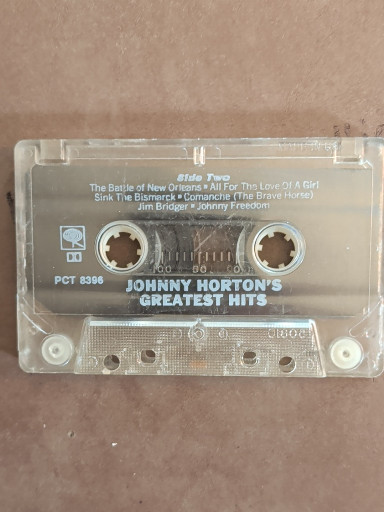 Audio cassette tape titled 'Johnny Horton's Greatest Hits' by Columbia Records