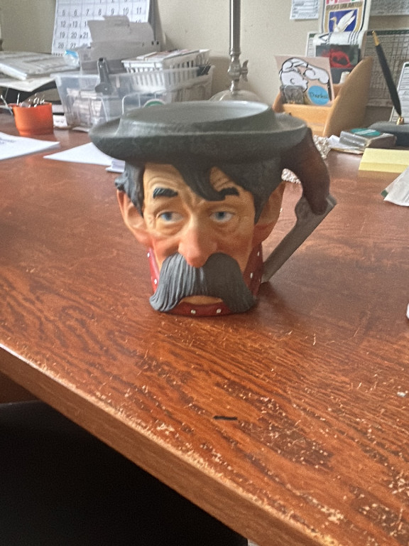 Ceramic toby mug 'Old Cowboy' by Dave Grossman based on Norman Rockwell artwork