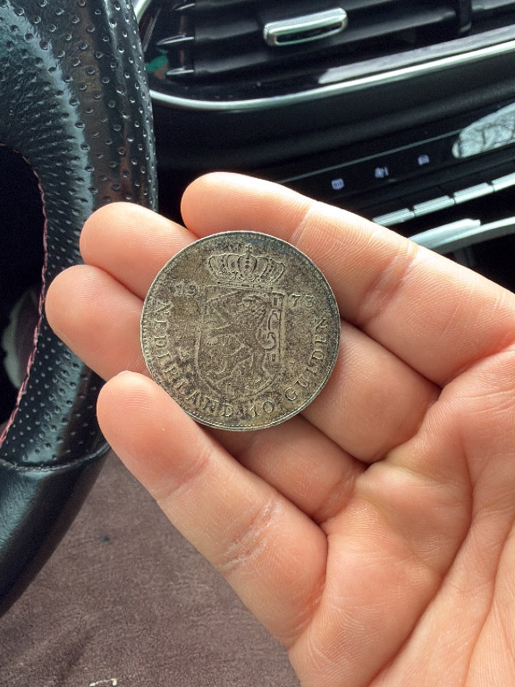 Silver 2½ Gulden coin from the Netherlands featuring Queen Wilhelmina