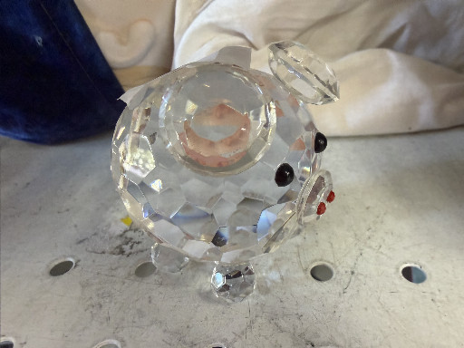 Crystal glass figurine of a pig by Swarovski