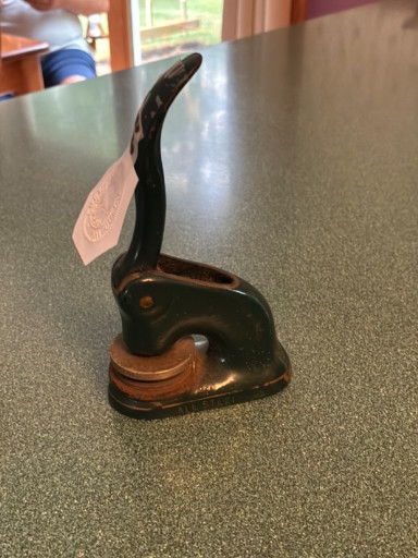 Cast iron and brass notary public seal embosser, circa early 1900s