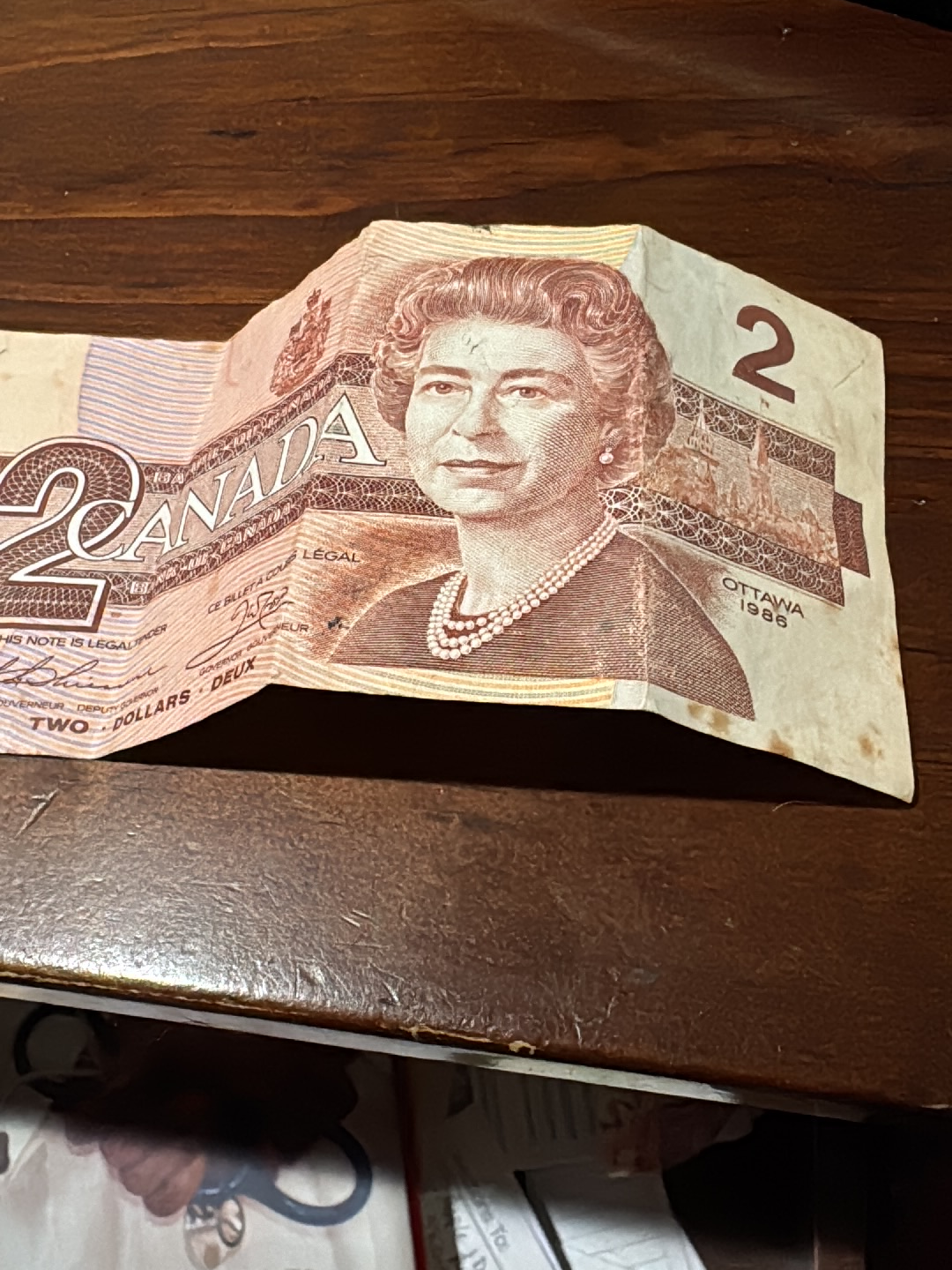 Canadian $2 banknote from 1986