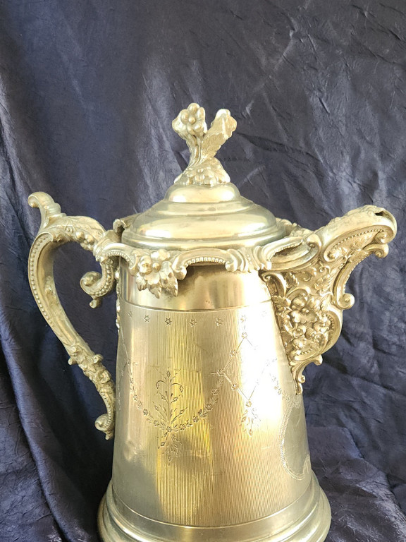 Silver-plated double walled water pitcher by Graves and Kurtz.