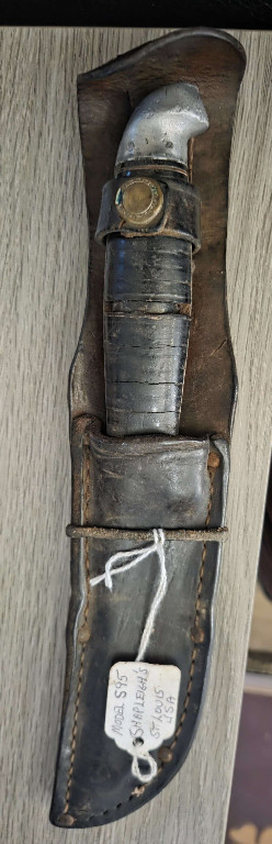 Sami knife model S 95 with metal blade and leather sheath