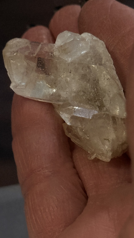 Natural quartz crystal cluster with skeletal scepter formation