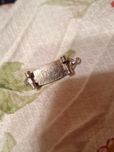 Sterling silver bracelet clasp with decorative engraving