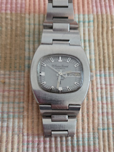 Stainless steel automatic wristwatch with day-date display by Picard