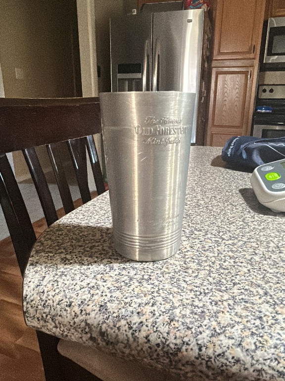Aluminum Old Forester Kentucky Whiskey mint julep tumbler