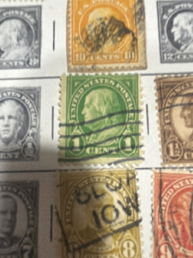 United States postage stamps featuring Benjamin Franklin, 1-cent denomination