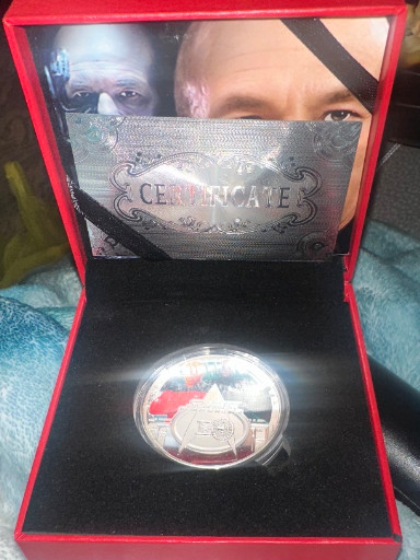 Silver commemorative coin titled '175 Years German Railways' issued by Samoa