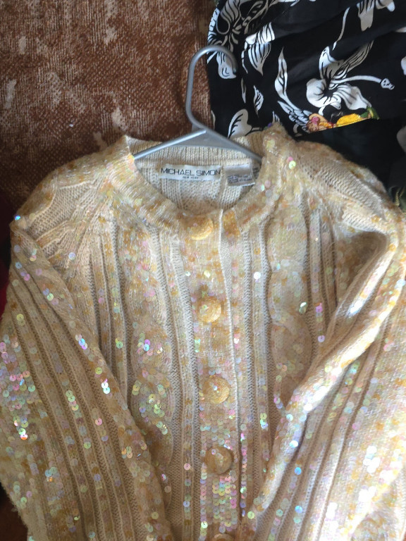 Sequined knit sweater by Michael Simon