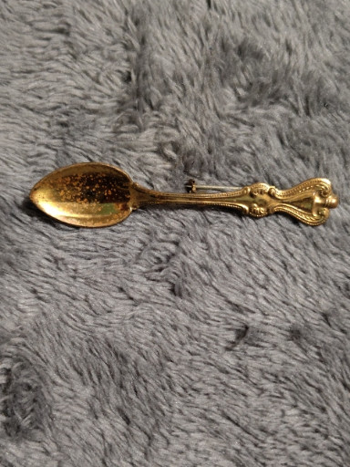Gold-plated (vermeil) sterling silver decorative spoon