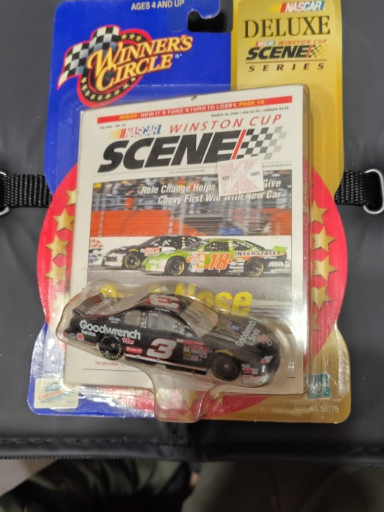 Die-cast NASCAR collectible featuring Dale Earnhardt's #3 Goodwrench Chevrolet from Winner's Circle Deluxe Winston Cup Scene Series