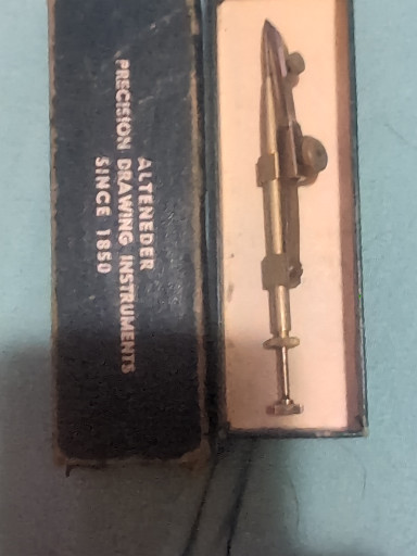 Vintage drafting instrument set in original box, likely German-made