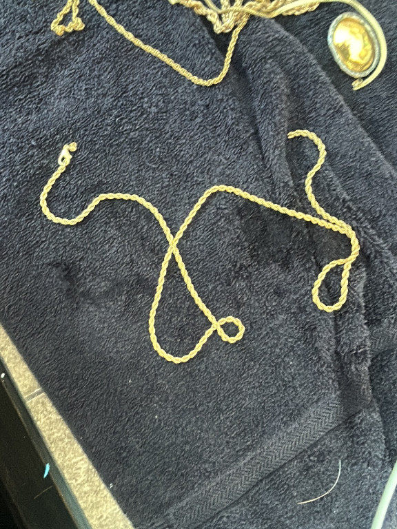 Gold-plated rope chain necklace